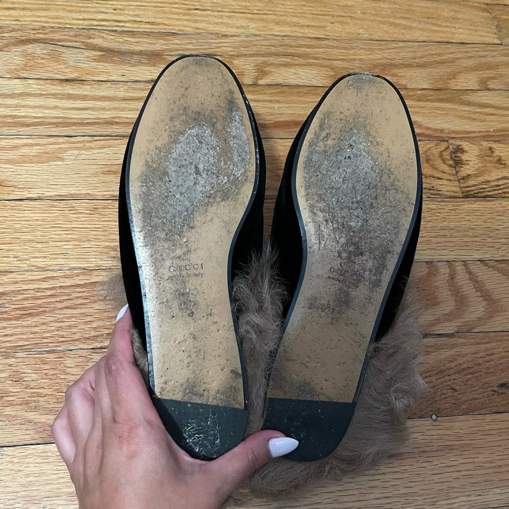 Women Gucci soft velvet mules - Picture 7 of 9